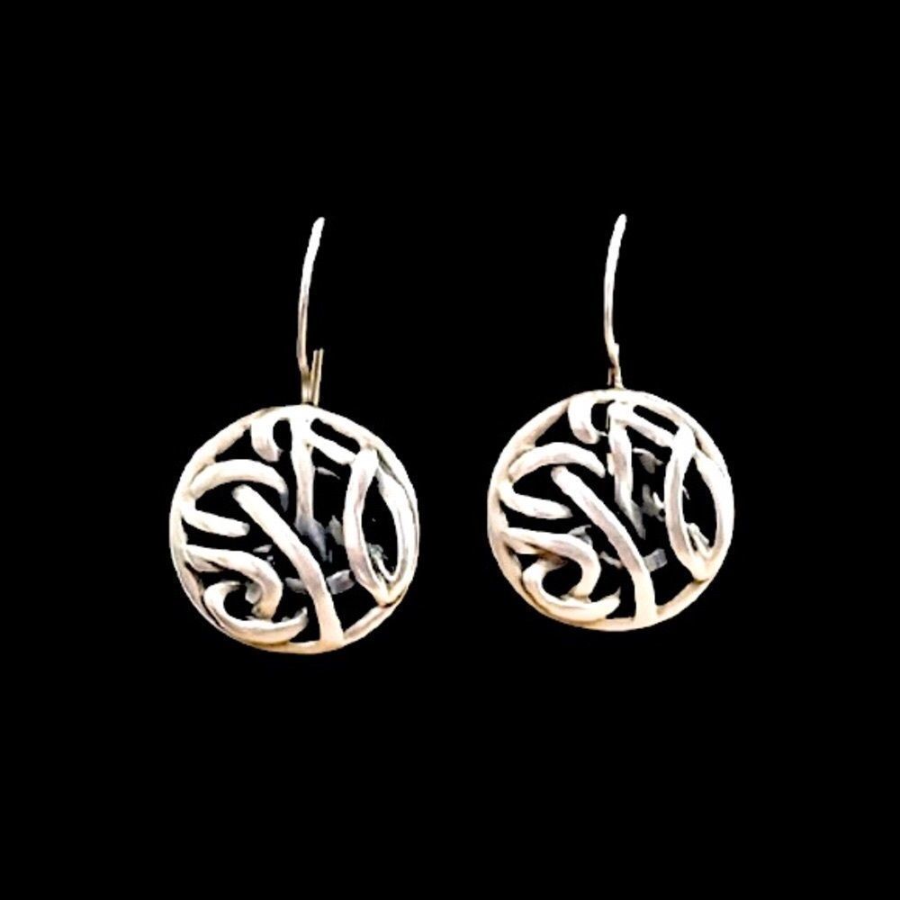 SILPADA Oxidized Sterling Silver Intertwined Circle Knot Earrings W1690